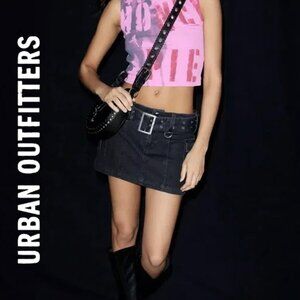 GUC Urban Outfitters UO Joan Black Denim Cargo Micro Mini Skirt Medium
